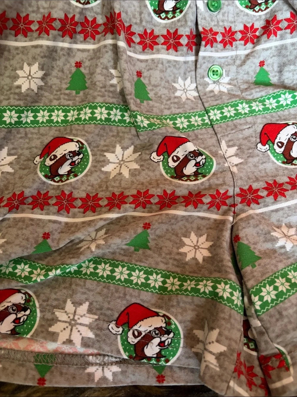 Bucees Pijama Shorts Fair Isle Christmas Theme Beaver Gas Station Size Medium